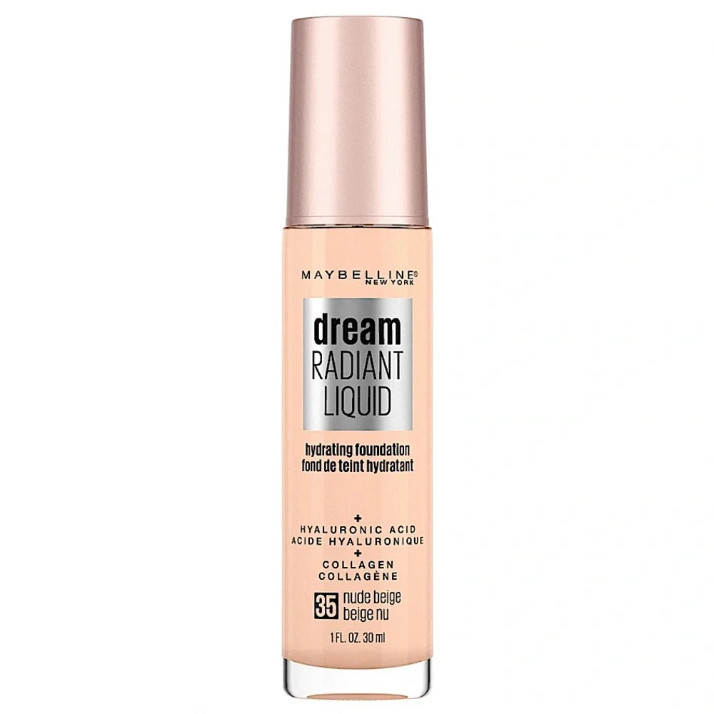 Maybelline 35 Nude Beige Dream Radiant Liquid Hydrating Foundation 1oz
